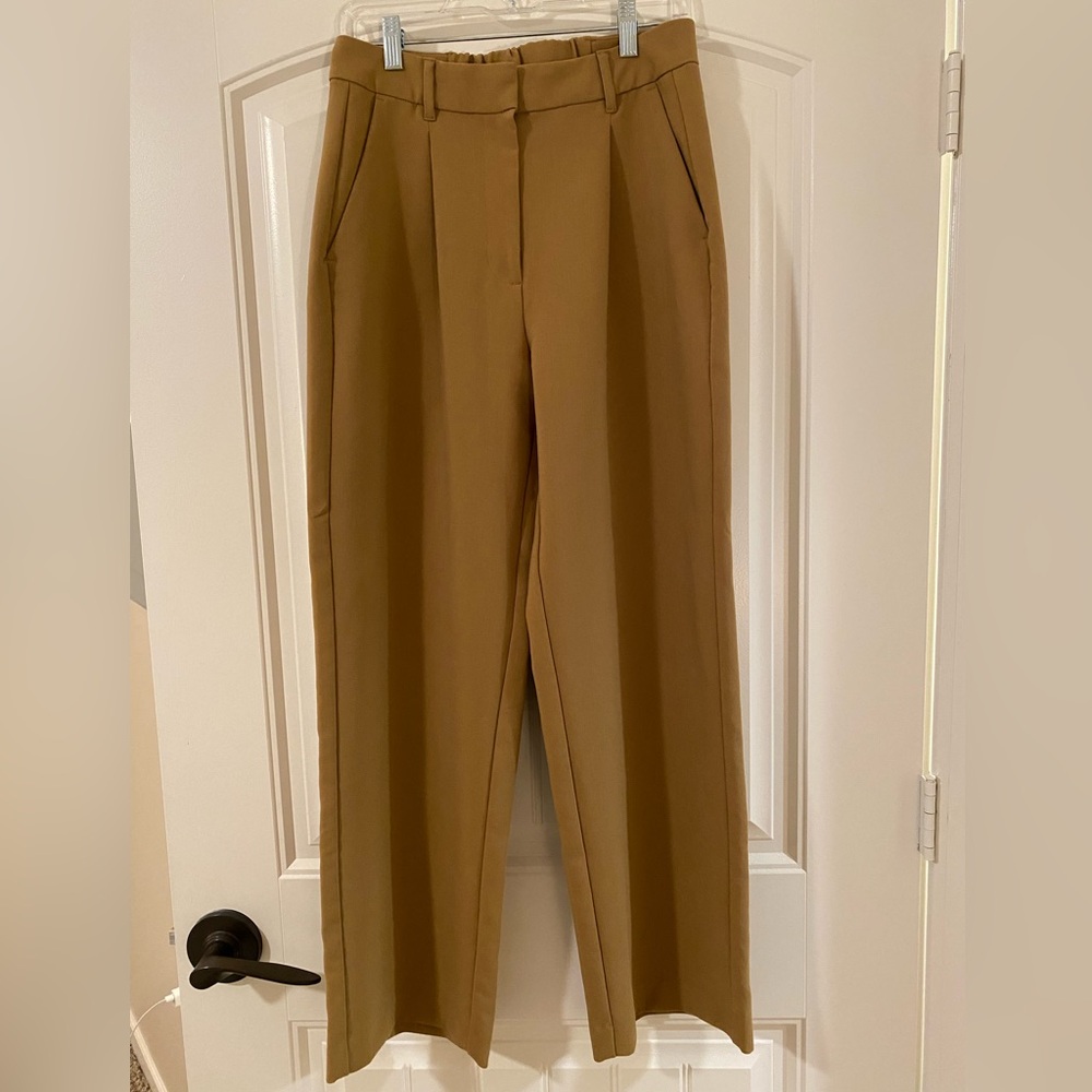Extra High Rise Taylor Trouser, Wide Leg, Camel, Size M